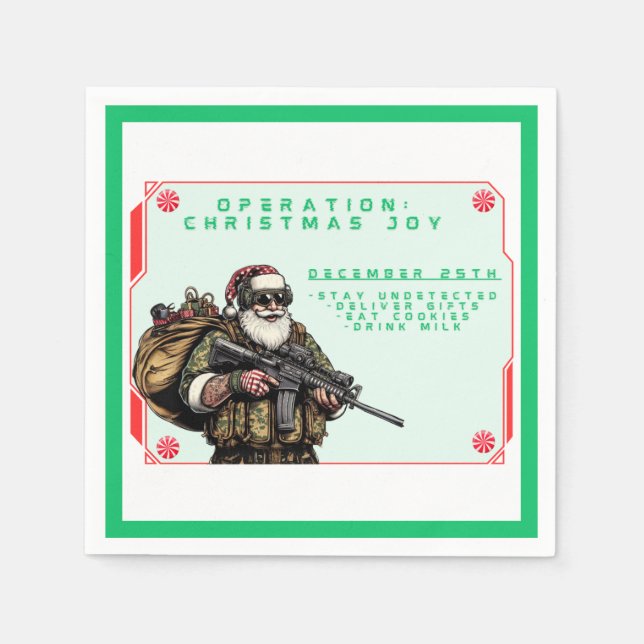 Funny Military/Christmas Santa Napkins (Front)