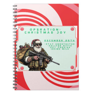 Funny Military/Christmas Santa Notebook