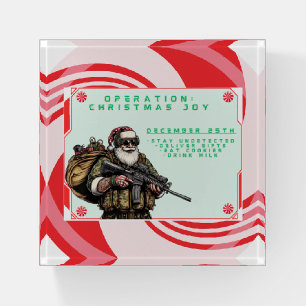 Funny Military/Christmas Santa Paperweight