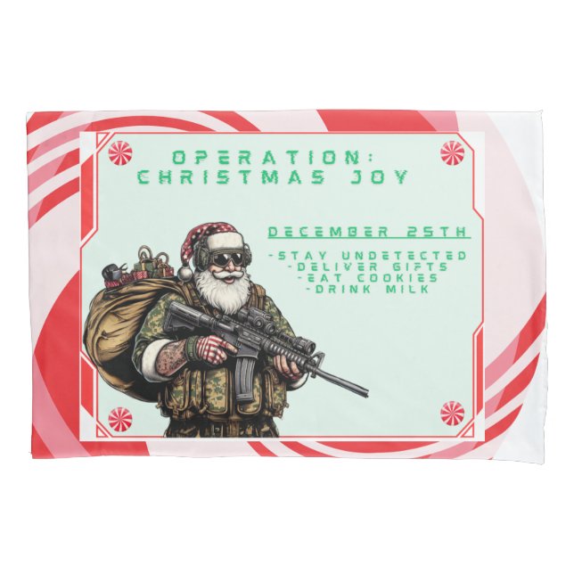 Funny Military/Christmas Santa Pillow Case (Front)