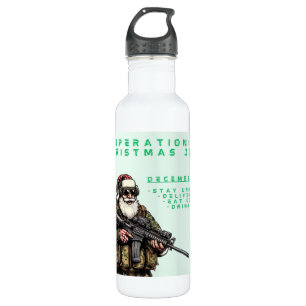 Funny Military/Christmas Santa Stainless Steel Water Bottle