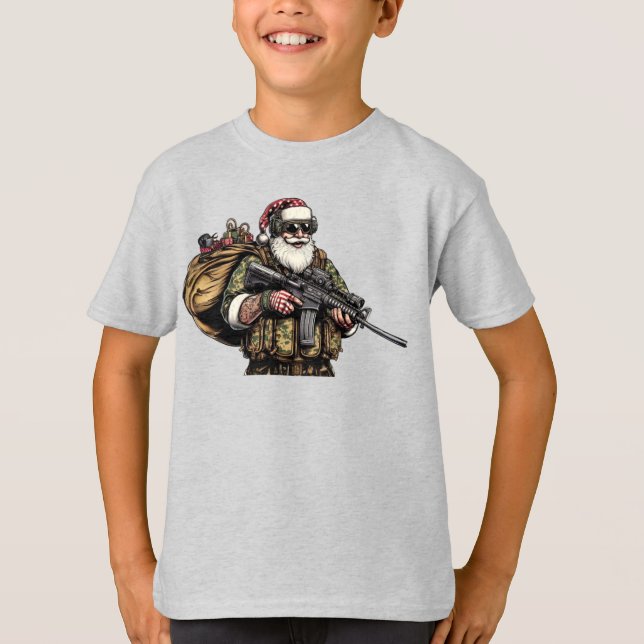Funny Military/Christmas Santa T-Shirt (Front)