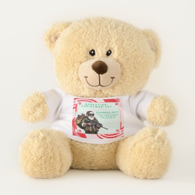 Funny Military/Christmas Santa Teddy Bear (Front)
