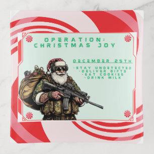 Funny Military/Christmas Santa Trinket Tray