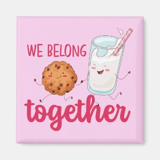 Funny Milk and Cookies Cute Couple Valentine's Day