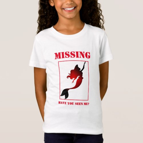 funny milk carton missing mermaid shirt design