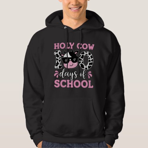 Funny Milk Cow 100 Days Of School Teacher And Stud Hoodie