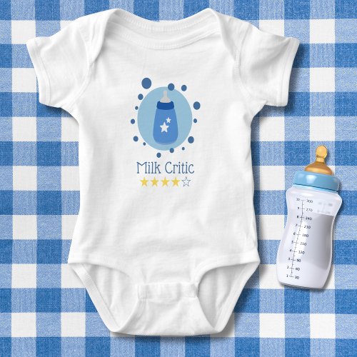 Funny Milk Critic  Baby Bodysuit