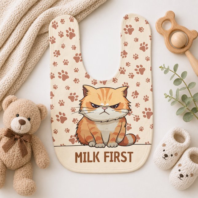 Funny Milk First  Baby Bib (Creator Uploaded)