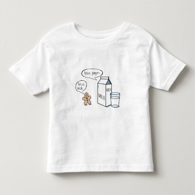 Funny Milk & Ginger Kids White T w/ Red Sleeve Toddler T-shirt (Front)