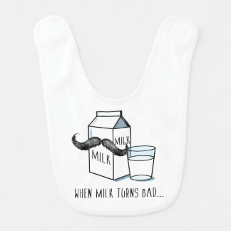 Funny Milk & Mustache Baby Bib
