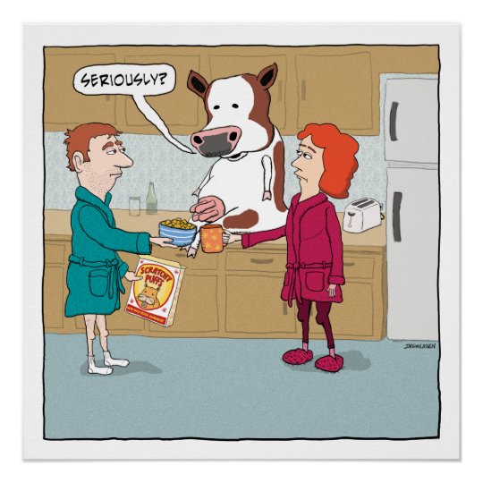 Funny Milking the Cow Poster