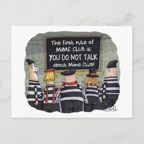 Funny Mime Club Postcard