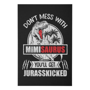 Funny Mimi Gift Dinosaur Grandma Humor Grandmother Faux Canvas Print