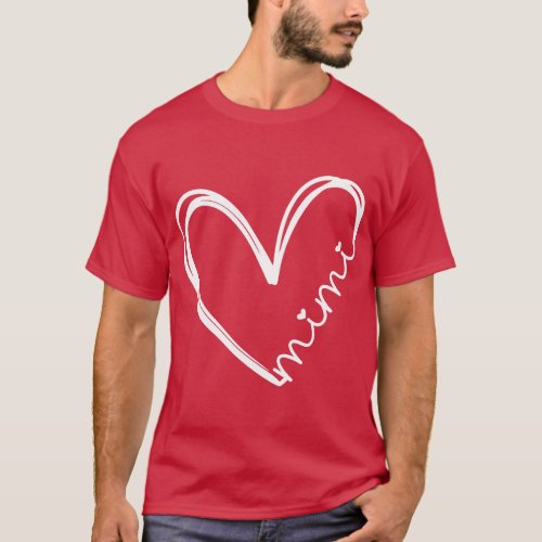 Funny Mimi Heart for Grandma Mother Day Women girl T_Shirt