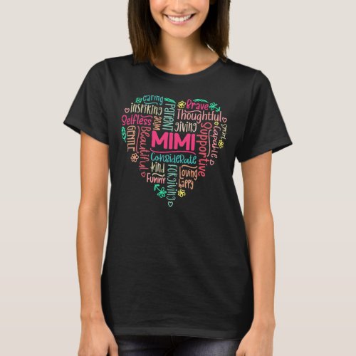Funny Mimi Heart Mom Mama Mother Women Mommy T_Shirt
