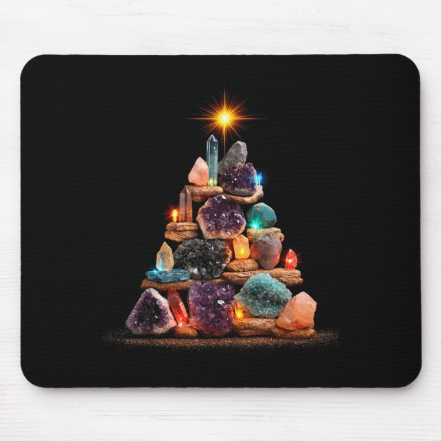 Funny Minerals Christmas Tree Graphic Crystals  Mouse Pad (Front)