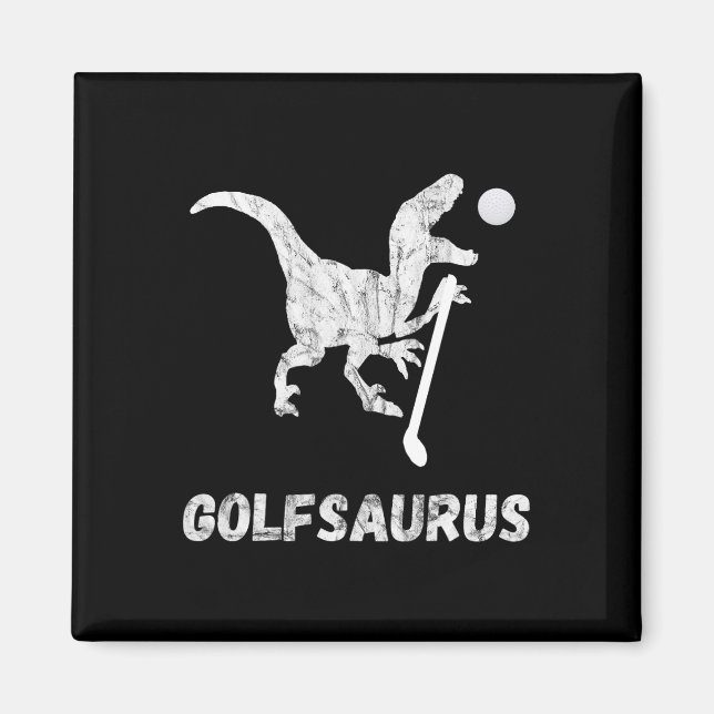 Funny Mini Golf Player Golf Dinosaur Golfer T-rex  Magnet (Front)