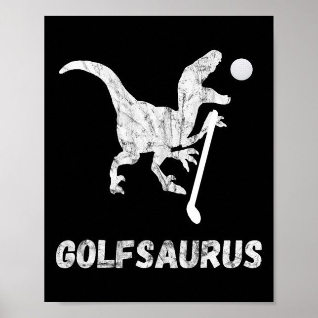 Funny Mini Golf Player Golf Dinosaur Golfer T-rex  Poster (Front)