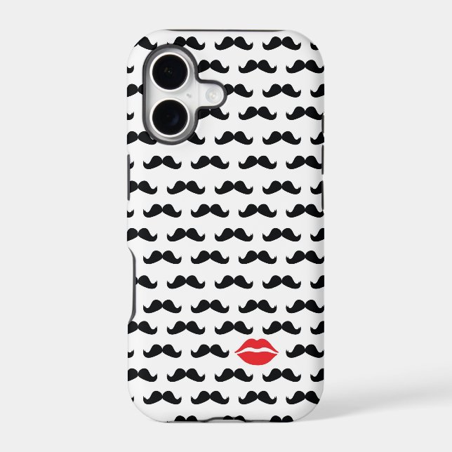 Funny mini mustache with lips for your phone!! iphone case (Back)