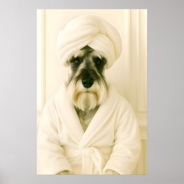 Funny Miniature Schnauzer Bathroom Print (Front)
