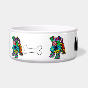 Funny Miniature Schnauzer Dog Abstract Art Bowl