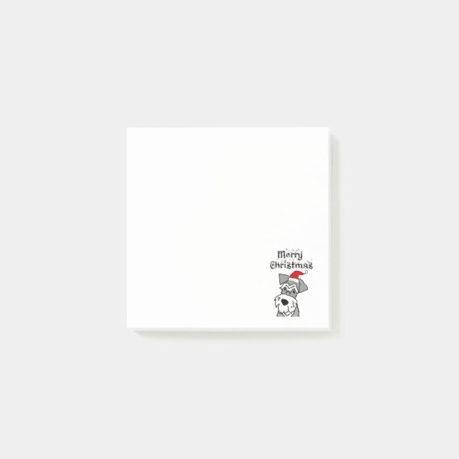 Funny Miniature Schnauzer Dog Christmas Art Post-it Notes (Front)