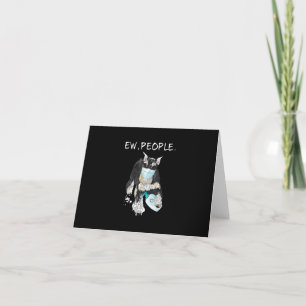 Funny Miniature Schnauzer Ew People Dog Lover Gift Letterpress Thank You Card