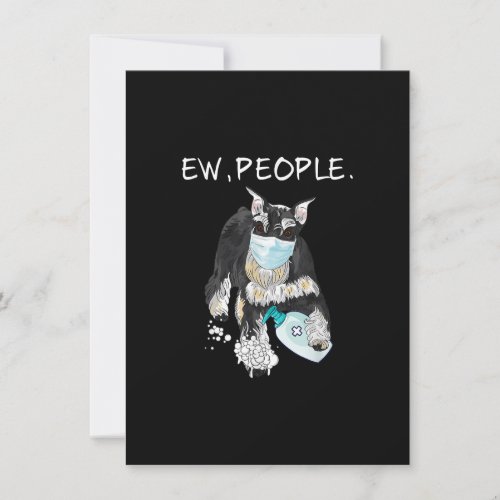 Funny Miniature Schnauzer Ew People Dog Lover Gift Thank You Card