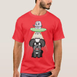 Funny miniature schnauzer is being abducted by ali T-Shirt