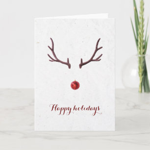 Funny minimal reindeer holiday card