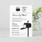 Funny Minimalist Baby Shower By Mail Invitation (Standing Front)