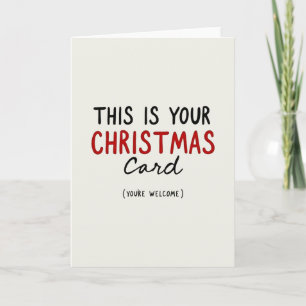 Funny Minimalist Christmas Card This Is Your Card