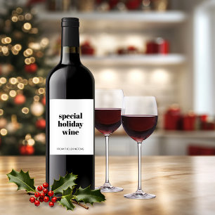 Funny Minimalist Christmas Humor Holiday Wine Label
