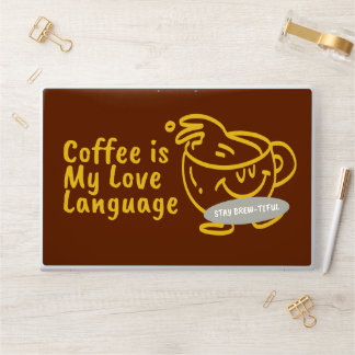 Funny minimalist Coffee Is My Love Language Retro HP Laptop Skin