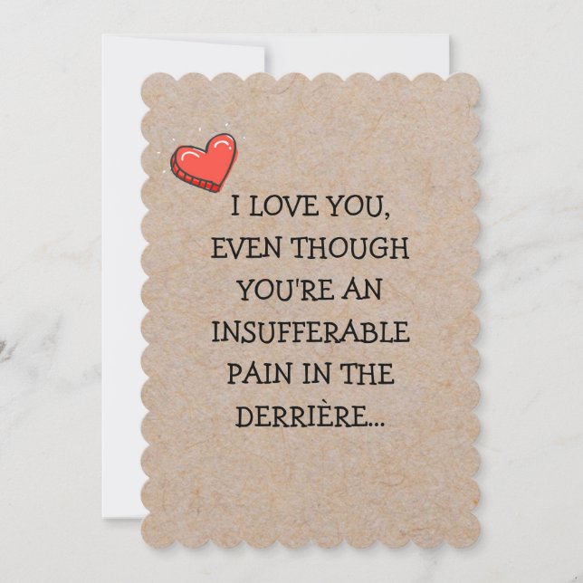Funny Minimalist Custom Text Valentine Flat Card (Front)