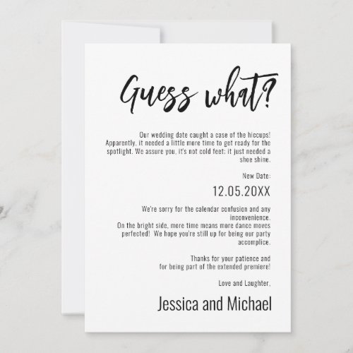  Funny Minimalist Elegant Change of plans Save The Date