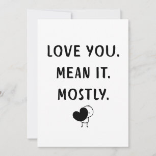 Funny Minimalist Love Quote Design Holiday Card