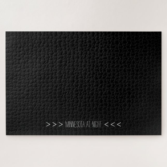 Funny Minnesota At Night Difficult Black Puzzle (Horizontal)