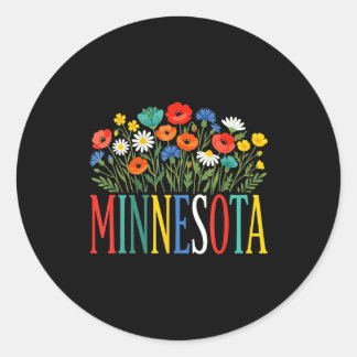 Funny minnesota floral vacation group matching classic round sticker