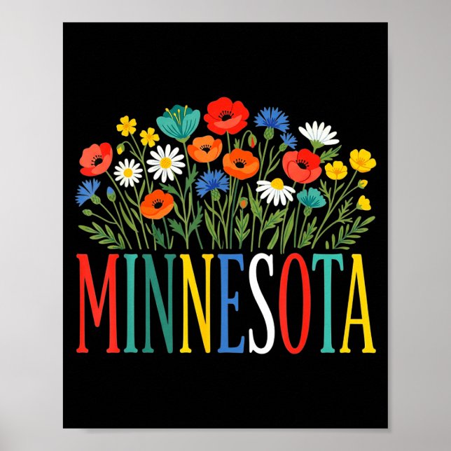 Funny minnesota floral vacation group matching poster (Front)