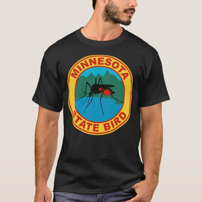 Funny Minnesota Mosquito State Bird T-Shirt (Front)