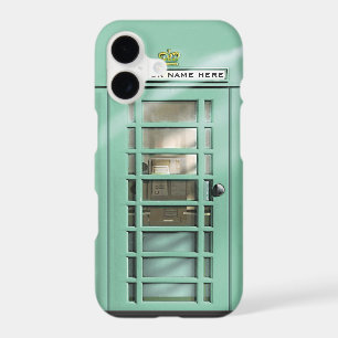 Funny Mint Green British Phone Booth iPhone 17 Case