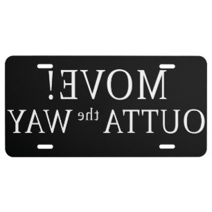 FUNNY MIRROR IMAGE MOVE LICENSE PLATE
