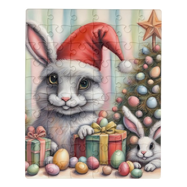 Funny Misfit Easter Christmas Rabbits Jigsaw Puzzle (Puzzle Vertical)