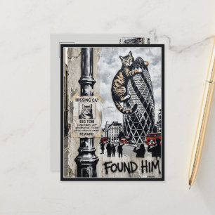 Funny Missing Cat Postcard