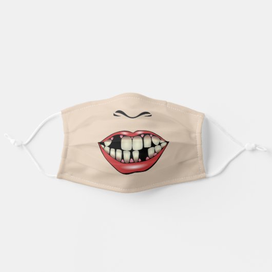 Funny Missing Teeth face mask (Front, Unfolded)