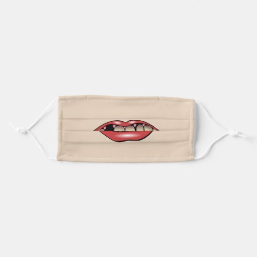 Funny Missing Teeth face mask (Front, Folded)