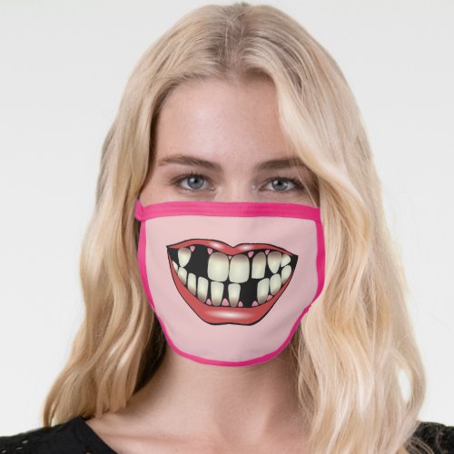 Funny Missing Teeth Smiling Face Mask
