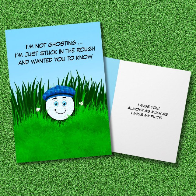 Funny Missing You Golf Ball In Rough Card (Creator Uploaded)